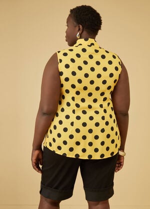 Ruffled Polka Dot Shirt, Yellow image number 1