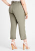 Tie Waist Cuffed Ankle Pant, Olive image number 1