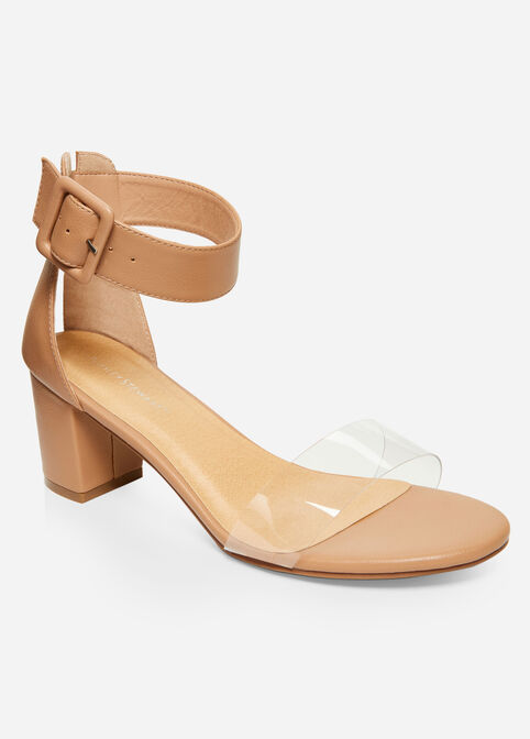 Wide Width Ankle Strap Sandals, Nude image number 0