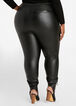 Faux Leather High Waist Joggers, Black image number 1
