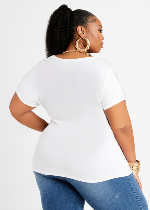 Just A Girl With Curves Graphic Tee, White image number 2