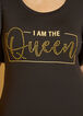 I Am The Queen Puff Sleeved Tee, Black image number 2