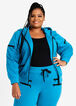 Plus Size Moto Drawstring Hoodie Jogger Two Piece Active Outfit Set image number 0