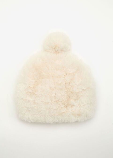 Faux Fur Beanie Hat, Ivory image number 0