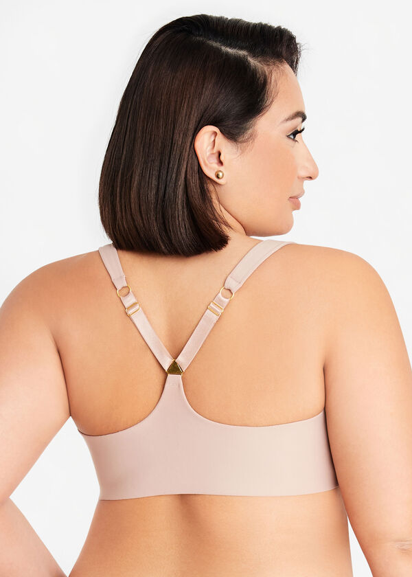 Microfiber Front Close T-Shirt Bra, Nuetra Taupe image number 2