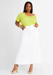 Seamed Denim A Line Skirt, White image number 2