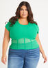 Mesh Paneled Bustier Top, Bright Green image number 0