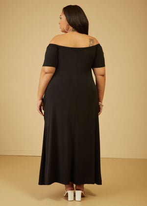 Faith Off The Shoulder Maxi Dress, Black image number 1
