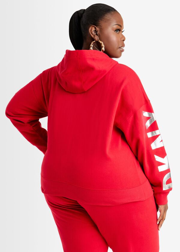DKNY Sport Exploded Logo Hoodie, Red image number 1