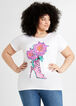 Floral High Heel Graphic Tee, White image number 0
