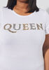 Queen Glittered Graphic Tee, White image number 2