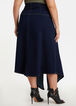 Contrast Asymmetric Denim Skirt, Dk Rinse image number 1