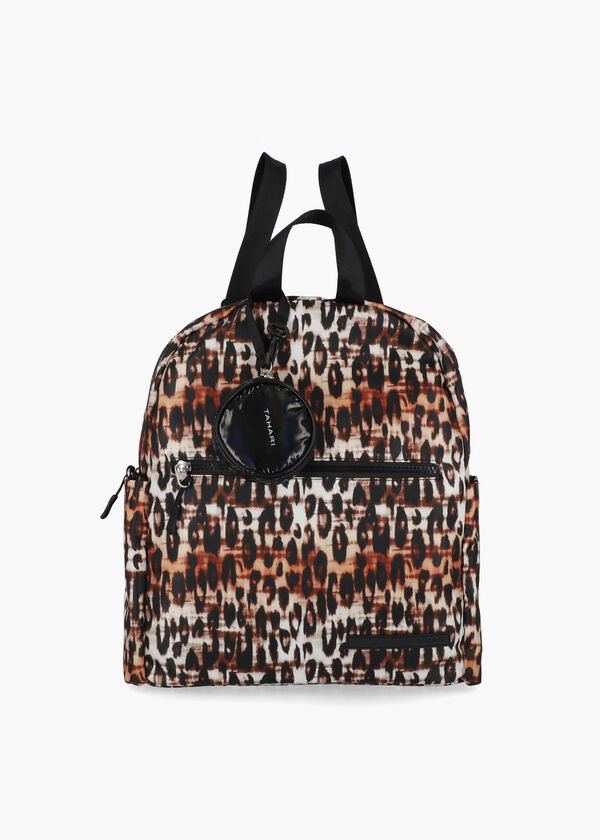 Tahari Monroe Leopard Backpack, Natural Leopard image number 0