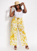 Belted Tropical Wide-Leg Pant, Nugget Gold image number 2