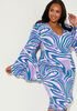 Swirl Print Textured Bodycon Dress, Multi image number 3