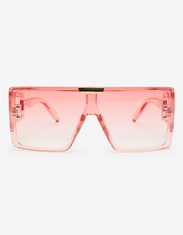 Tinted Cutout Shield Sunglasses, Pink image number 0