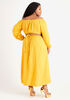 Off The Shoulder Cutout Dress, Nugget Gold image number 1