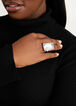 Gold Oversize Faux Diamond Ring, Gold image number 0