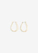 Crystal Gold Tone Hoop Earrings, Gold image number 1