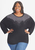 Crystal Embellished Sweater, Black image number 0