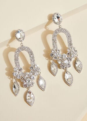 Crystal Chandelier Earrings, Silver image number 0