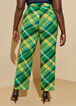 Plaid Straight Leg Pants, Abundant Green image number 1