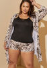Cozy Couture Leopard Robe Set, Black image number 0