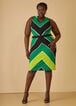 Striped Textured Sheath Dress, LIME PUNCH image number 0