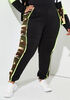 Piped Camo Print Joggers, Absolute Green image number 0