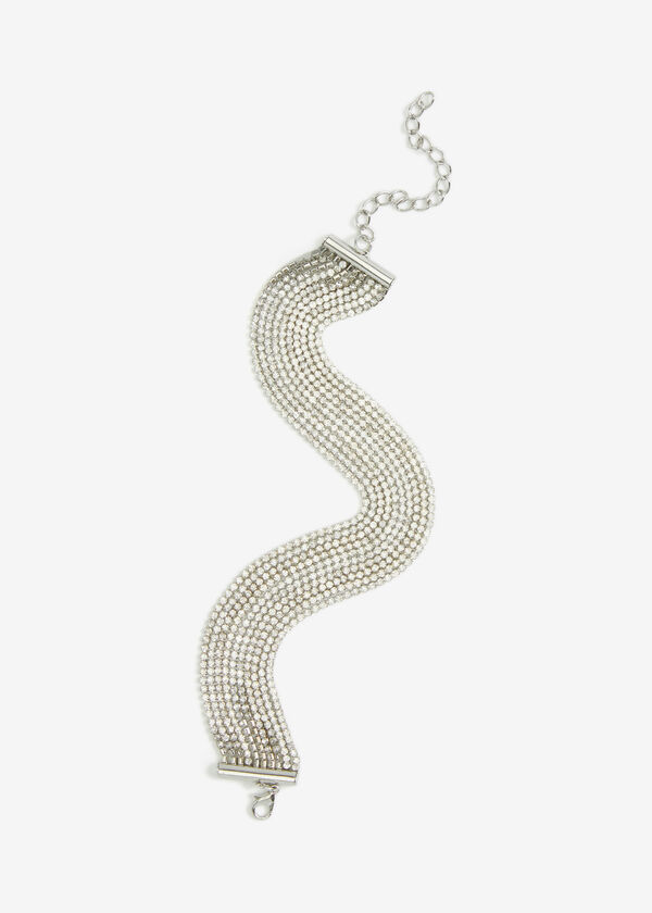 Crystal Layered Bracelet, Silver image number 4