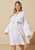 Bubble Sleeve A Line Dress, White image number 2