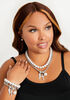Silver Layer Charm Necklace Set, Silver image number 2