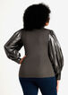 Perforated Faux Leather Top, Grey image number 1