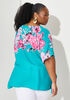 Floral Print Crepe Tunic, Deep Peacock Blue image number 1