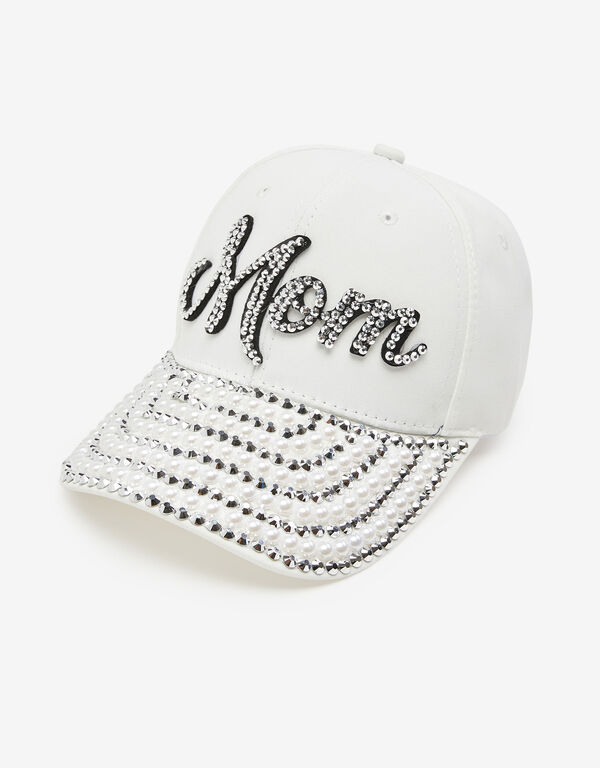 Embellished Mom Baseball Hat, White image number 1