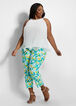 Dot Pull On Stretch Capri Pant, Ice Green image number 2