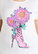 Floral High Heel Graphic Tee, White image number 1