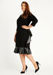 Ruffle Leather Trim Keyhole Dress, Black image number 0