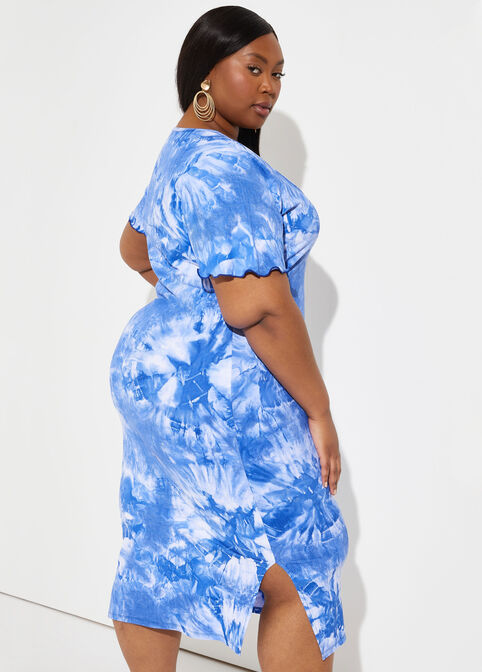 Ribbed Tie Dyed Dress, Lapis Blue image number 1