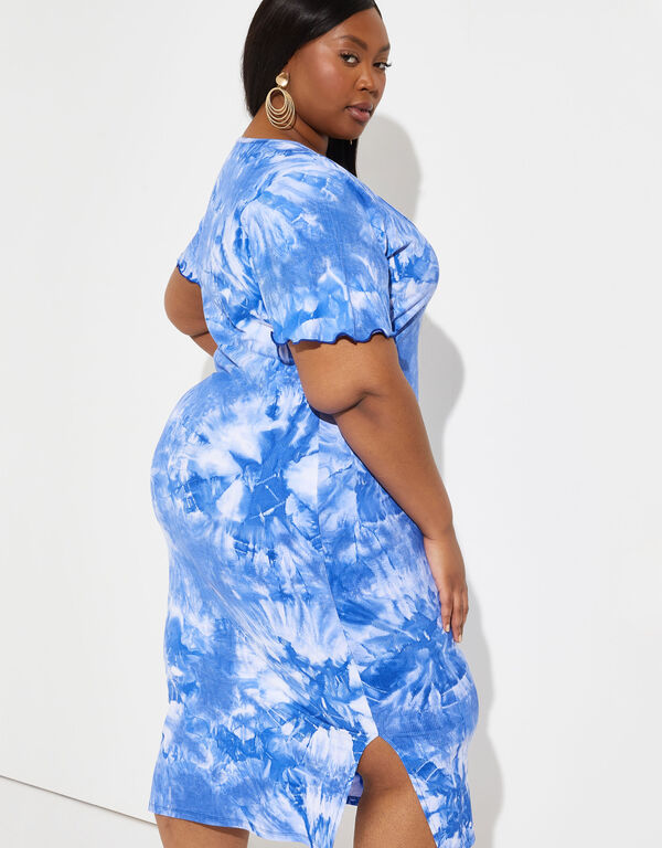 Ribbed Tie Dyed Dress, Lapis Blue image number 1
