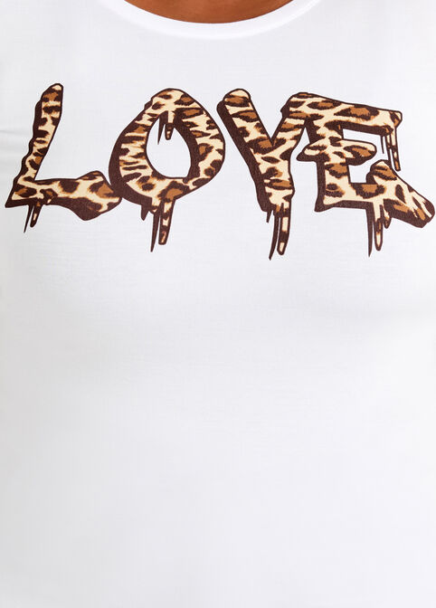 Love Leopard Graphic Tee, White image number 1