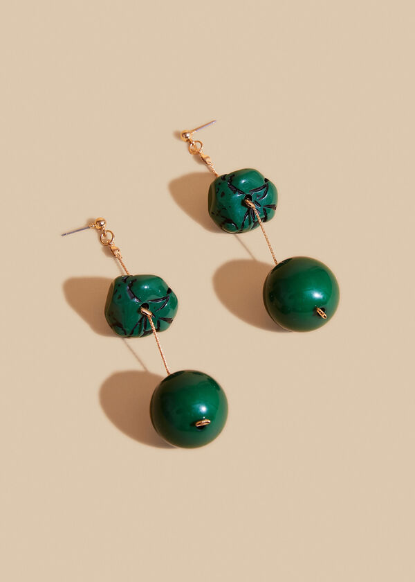Stone Dangle Earrings, Abundant Green image number 1