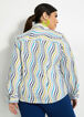 Tall Diamond Striped Button-Up Top, White image number 1
