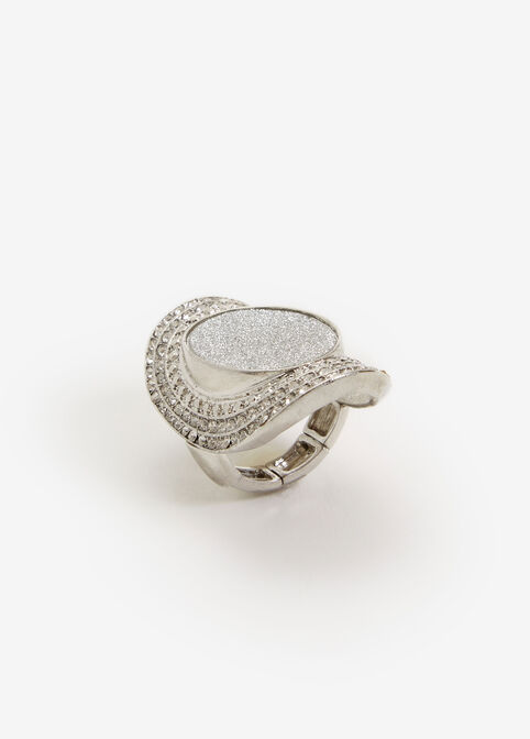 Glitter & Pave Ring, Silver image number 0