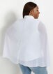 Pearl Chiffon Cape Button Up Top, White image number 1