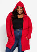 Hooded Open Front Cardigan, Jester Red image number 2