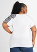 Bow Sequin Blessed Graphic Tee, White image number 2
