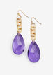 Purple Teardrop Chain Earrings, Acai image number 0
