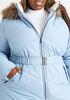 Faux Shearling Trimmed Puffer Coat, Blue image number 2
