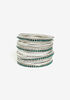 Statement Jewelry Silver Textured Bangle Trendy Bracelets Stacking Set image number 0